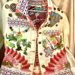 Antica Sartoria denim beaded jacket